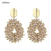 【DT】hot！ INKDEW Big Drop Earrings Small And Beads Statement Jewelry Fashion