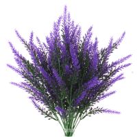 Purple Provence Lavender Artificial Flowers Plastic Fake Plants Bridal Bouquet Indoor Outdoor Wedding Home Garden Decoration