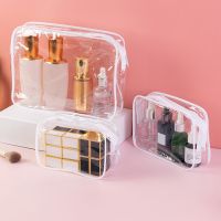 1PC Waterproof PVC Cosmetic Bag Wash Beauty Bags Kit Home Travel Transparent Makeup Bag Toiletry Bag Bath Products Storage Bag