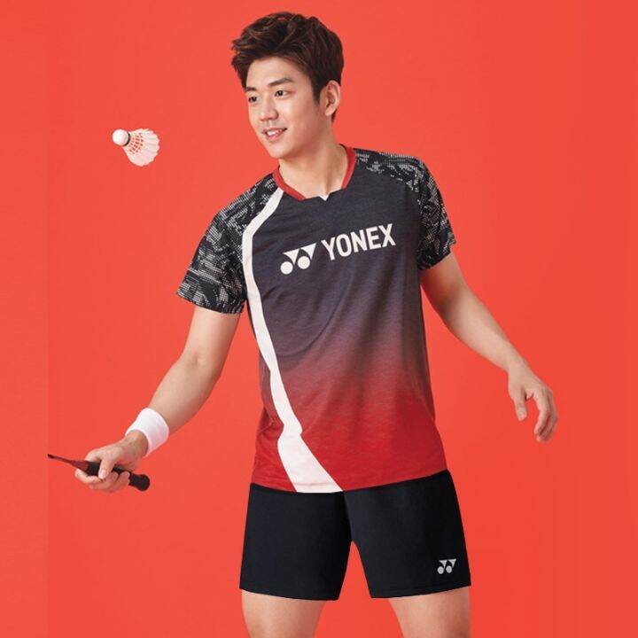 yonex-เสื้อผ้ากีฬาแบดมินตันสำหรับผู้ชายและผู้หญิงแห้งเร็วเสื้อผ้าฝึกซ้อมฟิตเนส-yonex-เสื้อผ้าพิมพ์ลายทีม-yy