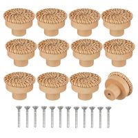 Wooden Handles Beech Rattan Drawer Knobs Wardrobe Furniture Handle Kitchen Cupboard Door Handle Dresser Pulls Furniture Hardware Door Hardware Locks