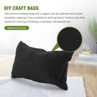 15 Pcs Black Blank Canvas Bag 8.3X4.7in Stationery Storage Zipper Bag Diy Graffiti Pencil Case Diy Gift Bag