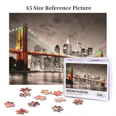 New York City Brooklyn Bridge Wooden Jigsaw Puzzle 500 Pieces Educational Toy Painting Art Decor Decompression toys 500pcs