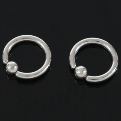 2 Pair Stainless Steel Captive Bead Ear Rings Hoop Studs Piercing Jewelry Steel Color, 4G(5mm)X16mm