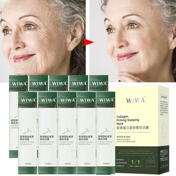 20PCS/BOX WIWA Collagen firming Sleeping Mask sleep mask Anti Wrinkle