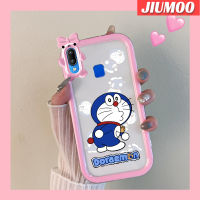 เคส JIUMOO สำหรับ VIVO Y91 Y91i เคส Y95ลายการ์ตูนซุกซน Doraemon เลนส์กล้องถ่ายรูปแบบนิ่มสีสันสดใสน่ารักมอนสเตอร์ตัวน้อยกันกระแทกแบบใสเคสมือถือความคิดสร้างสรรค์โปร่งใสเรียบง่ายฝาครอบป้องกันซิลิโคน