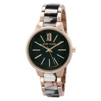 Anne Klein AK/1412BTRG นาฬิกาข้อมือผู้หญิงสีดำลาย