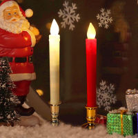 6-12ชิ้นสีเบจ สีแดงคริสตจักร LED เทียนแบตเตอรี่ Flameless ริบหรี่เสาแสงเทียนสำหรับตกแต่งงานแต่งงานอาหารค่ำวันคริสต์มาสเทียน