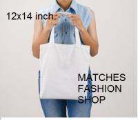 matches fashion shop ถุงผ้า กระเป่าผ้าดิบ คุณภาพสูง ผ้าเกรดA ขนาด 12 x 14 นิ้ว ไม่มีก้นกระเป๋า ใส่แฟ้มเอกสารได้มิดชิด ไม่สกรีนลาย ไม่มีโลโก้