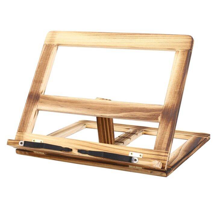 2x-foldable-recipe-book-stand-wooden-frame-reading-bookshelf-tablet-pc-support-stand