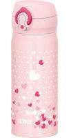 Thermos JNL-403 PHT Water Bottle, Vacuum Insulated Travel Mug, 13.5 fl oz (400 ml), Pink Heart (Option Select)