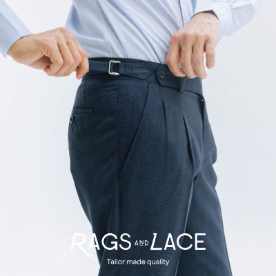 Rags and Lace กางเกง Glen Check Lower Lace ผ้า premium wool สี Navy