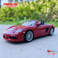 Bburago 1:32 Porsche 718 Boxster &amp; Toy Vehicles Metal Toy Car Model High Simulatio Collection gifts