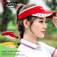 PGM Outdoor Golf Sun Visor Caps for Women Sunscreen Summer Golf Hat Adjustable Velcro Cap Patchwork Empty Tops for Sports Tennis