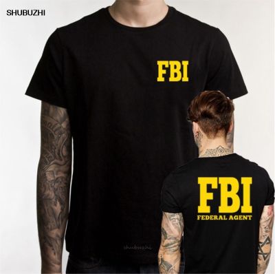 T-shirt col rond homme humoristique en coton agent Bureau Poitou FBI
