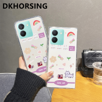 DKHORSING ปลอกอ่อนกระต่ายน่ารักสำหรับ VIVO Y36 Y27 Y78 Y77 Y02T Y02A Y02 Y02S Y35 Y22 Y22S Y21T Y30 Y76 Y33S กันกระแทก Y75 4G 5G 5G Vivo Y27ปลอกซิลิโคน4G