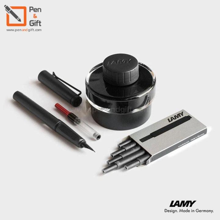 lamy-safari-fountain-pen-all-black-special-edition-2018-fountain-pen-gift-set-ชุดกิ๊ฟเซ็ต-ปากกาหมึกซึม-ลามี่-ซาฟารี-ออลแบล็ค-สเปเชียล-อิดิชั่น-2018-ของแท้100-พร้อมกล่องและใบรับประกัน-penandgift