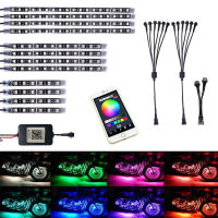 12PCS LED Kit Motorcycle Atmosphere LAMP RGB Colorful Multi-color Ground Light Neon Light Suitable For Harley