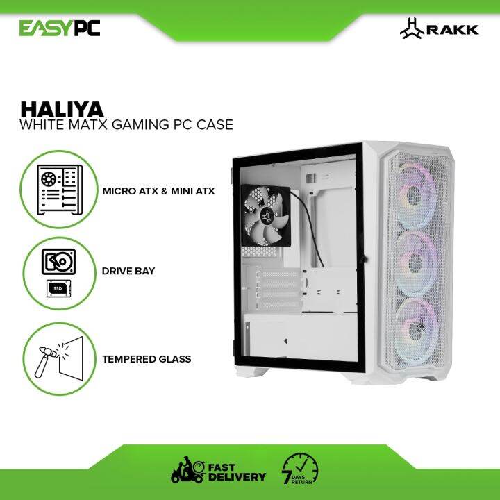Rakk Haliya Micro ATX Tempered Glass PC Gaming Case Support mATX