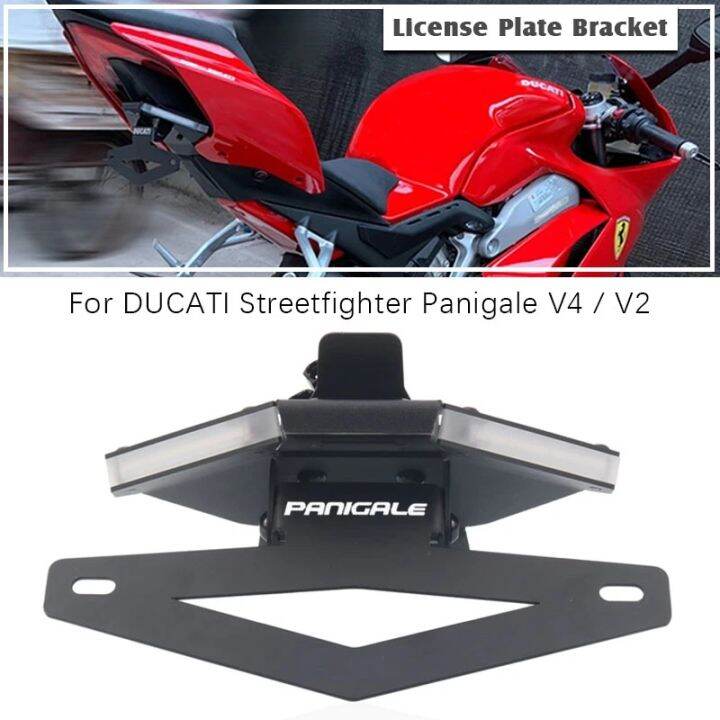 License Plate Bracket Light LED Motorcycle Tail Light - 5-in-1 Integrated Brake Turn Signal Running Light | Universal Bike License Plate Bracket Led Tail Light