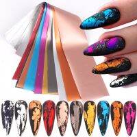 ✧☎ 10pcs Nail Foils Matte Mirror Metal Gold Silver Starry Paper Gel Polish Transfer Sticker DIY Pattern Manicure Decoration BEDXK13