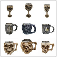 Creative Skull แก้ว Cool แก้วเบียร์3D เรซิ่นและสแตนเลสถ้วยกาแฟและแก้วน้ำแก้วไวน์ผับบาร์ตกแต่งฮาโลวีน