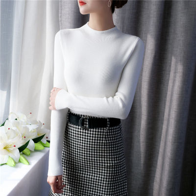GIGOGOU Women Sweaters Elegant Slim Fit Long Sleeve Pullover Top Korean Fashion Soft Knitted Jumper Autumn Winter Haut Femme