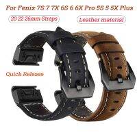 【CW】 20 22 26mm Quickfit Smart Watch Straps For Garmin Fenix 7S 7 7X 6S 6 6X Pro 5S 5X 5 Plus 3 HR 935 945 Genuine Leather Wristbands