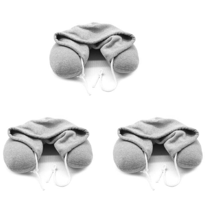 3X U Shaped Car Neck Pillow Hat Travel Body Pillows with CarGray Lazada