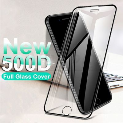 แก้วป้องกันโค้ง500D สำหรับ Iphone SE 2020 6 6S 7 8 Plus,ฟิล์มกันรอยกันกระแทกป้องกันหน้าจอ Max iPhone X XR 11 Pro XS