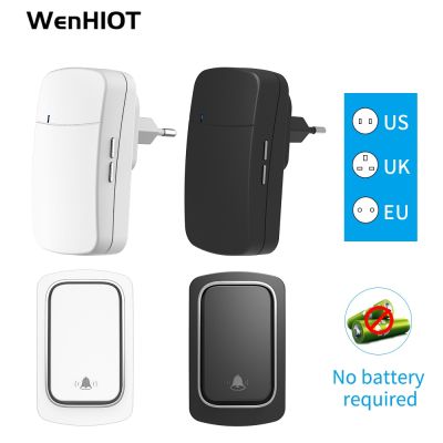 WenHIOT Self-Powered Wireless Doorbell Outdoor Waterproof No Battery Required Door bell Sets Security Alarm Welcome Chime