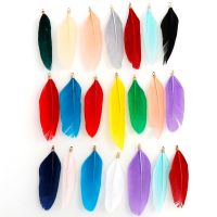 ▲◇✣ 20Pcs/bag 17 Colors Natural Goose Feather Charms Pendant Earring Charms For DIY Necklace Bracelet Jewelry Making 60-70cm