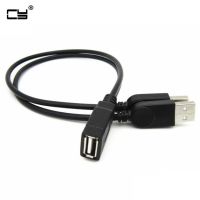 25cm USB Female Double male Data Charging cable male to two 2 male USB2.0 charging Data Line Male Female Y split USB2.0 Line