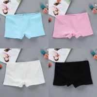 (TER)3PC High School Girl Underwear Boxer Trousers Trousers Pure Cotton Solid Color Base Student Breathable Underwear 8-14Years