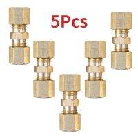 5Pcs Screw thread tubing Brass Straight Reducer Compression Fitting Connector 3/16 OD Tube Hydraulic Brake Lines Union33 x 10mm