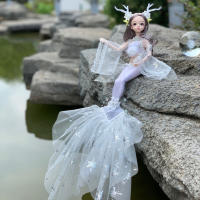 45cm Bjd Mermaid Doll Baby Doll 13 Joints Movable Swimming Mermaid Doll Toy New Fish Tail Bath Toy Girl Christmas Gifts