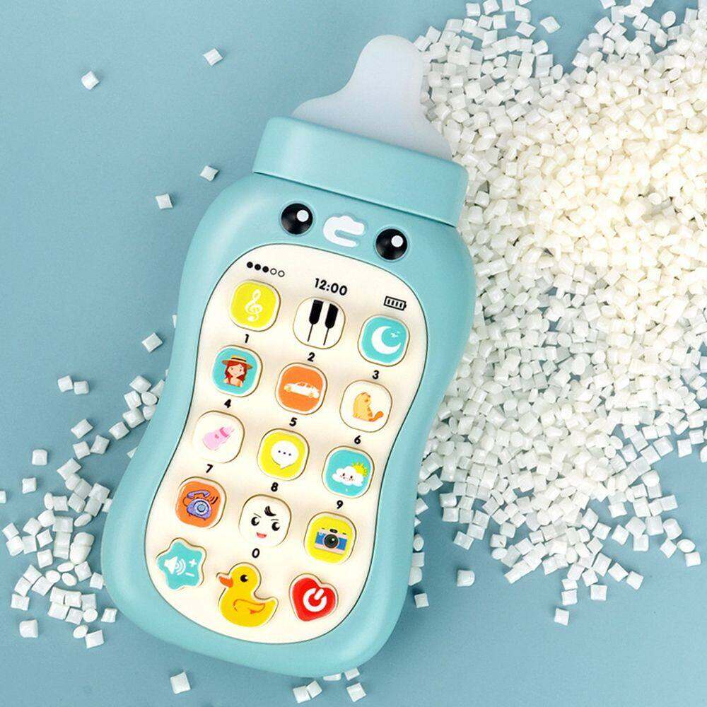 Intelligent Education Cell Phone Musical Simulation Bottom Toy Baby Nibble Pacific Teether Telephone Music Sound Machine For 1+Years Old with Lanyard