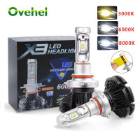 OVEHEL Car Light ZES H4 LED H7 H11 3000K 6000K 8000K HB3 9005 HB4 9006 Car LED Headlights Bulbs 50W 6000LM X3 Headlamp Auto