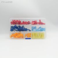 60PCS BoxedT-type Crimp TerminalWire Connection Clip Quick Peel-Free Insulated Electrical ConnectorPlug-in Wire Terminal