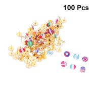 100Pcs Map Map Map Map National Pattern Drawing Pin Round Head Pushpins Decorative Thumbtack Drop Rubber Map Clips Pins Tacks