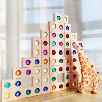 Wooden Toy Gems Blocks Rainbow Stacking Jenga Blocks Toys Natural Wood Blocks Kids Blocks Educational Montessori Wooden Toys