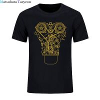 Men T Shirt 100% Cotton New ENGINE DESIGN T-shirt Black JDM Tuner Decal Mechanic Tool Garage Piston Summer Tee Shirt XS-4XL-5XL-6XL