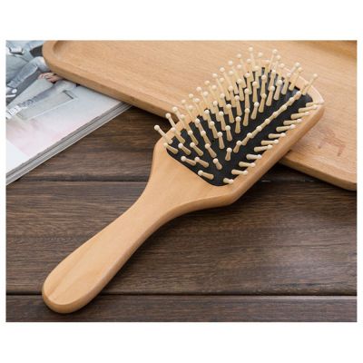 OKDEALS Beauty Hair Comb Anti-static Wood Paddle Hairdressing tool Portable Wooden Handle Scalp Massage Airbag Hair StylingMulticolor