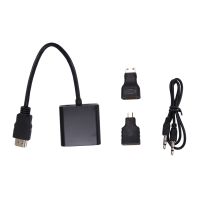 1080P Micro-HDMI/Mini HDMI/HDMI to VGA Converter Adapter With Audio Video Cable Black