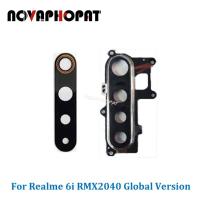 Novaphopat Black Back กระจกกล้องถ่ายรูป + ที่จับกล้องรูปตัวยูสำหรับ RMX2040 Realme 6I