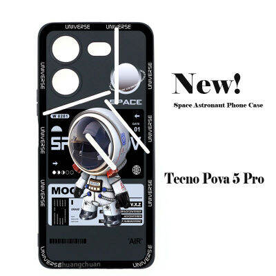 เคส Tecno Pova 5 Pro ลายการ์ตูนอวกาศนักบินอวกาศเคสโทรศัพท์ TPU นุ่มกันกระแทก Pova 5 Pro