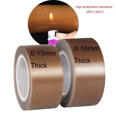 1PCS High Temperature Resistance 300 Degree Adhesive Tape Cloth Heat Insulation Sealing Machine PTFE Tape 0.13mm 0.18mm Thick Adhesives Tape