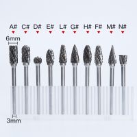 Carbide Burr Set 3mm Shank 10PC Die Grinder Rotary Tool Wood Carving Burrs Metal Grinding Engraving Drilling Bits Cutter Files