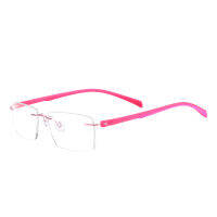 TR90 Rimless Eyeglasses Rectangular Men Womem Spectacles Frame For Prescription Lenses