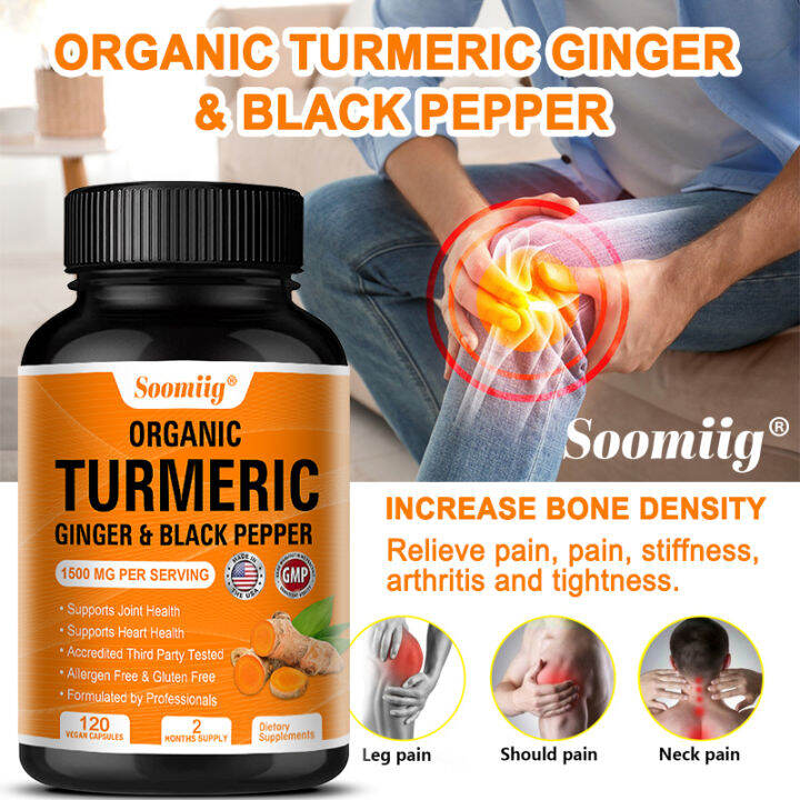 Turmeric Supplement 1500mg With Black Pepper For Pain, Stiffness